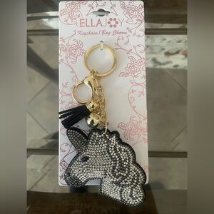 & Other Stories Black and Gold Rhinestone Unicorn Bag Charm